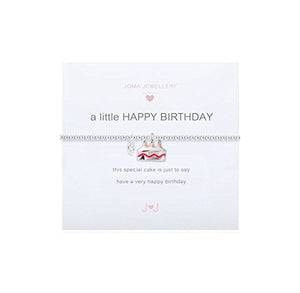 Little Happy Birthday Bracelet in Silver with pink cake - Girls by Joma Jewellery - Gifteasy Online