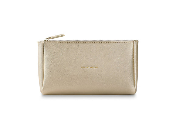 Katie Loxton Make-Up Bag - Gold - Kiss And Make Up Gift Bag and Tag - Gifteasy Online