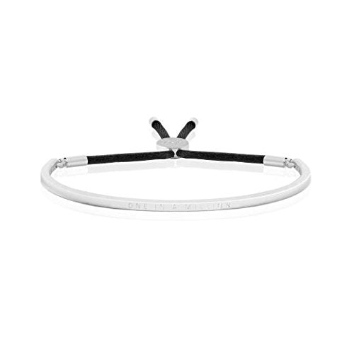 Joma Jewellery - Message Bangle - One In A Million - Silver with Black Thread - Gifteasy Online