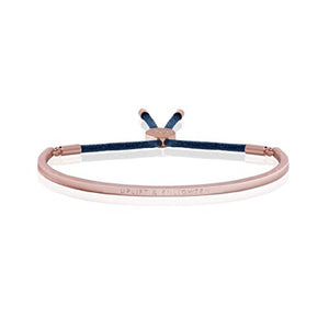 Joma Jewellery - Message Bangle - Uplift & Enlighten - Rose Gold with Navy Thread - Gifteasy Online