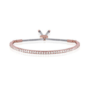 Joma Jewellery - Pave Message Bangle - Rose Gold with Silver Crystals - Gifteasy Online