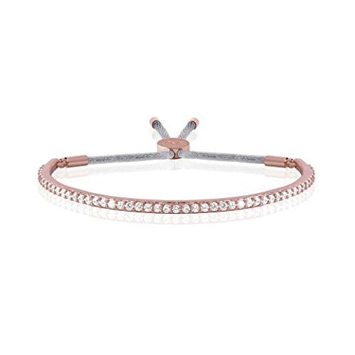 Joma Jewellery - Pave Message Bangle - Rose Gold with Silver Crystals - Gifteasy Online