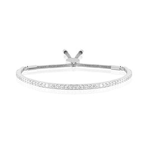 Joma Jewellery - Pave Message Bangle - Silver with Silver Crystals - Gifteasy Online