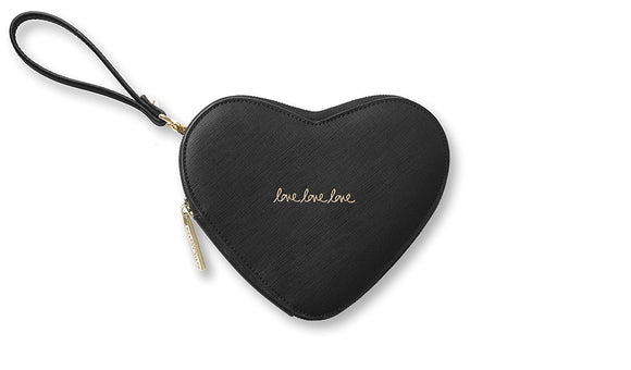 Katie Loxton Heart Pouch Clutch Bag Black - Gifteasy Online