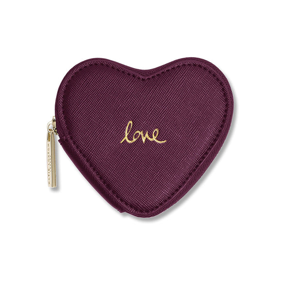 Katie Loxton Heart Coin Purse Burgundy Red - LOVE - Gifteasy Online
