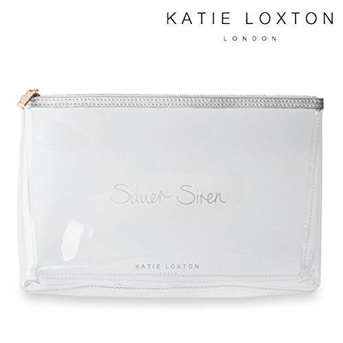 Katie Loxton Wash Bag Transparent Pouch Silver - SILVER SIREN - Gifteasy Online