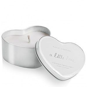 Katie Loxton - Silver Heart Tin Candle - A Little Love - Peach Blossom and Honey - Gifteasy Online