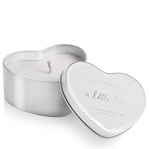 Katie Loxton - Silver Heart Tin Candle - A Little Love - Peach Blossom and Honey - Gifteasy Online