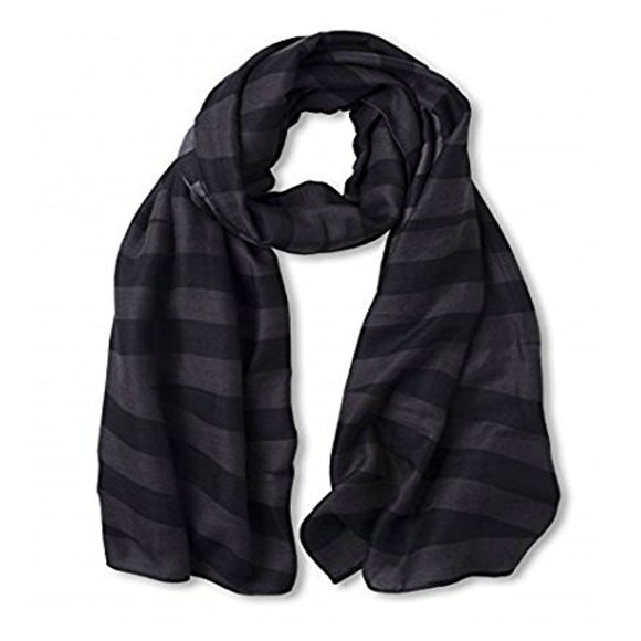Katie Loxton Herringbone Striped Scarf - Black and Charcoal Grey - Gifteasy Online