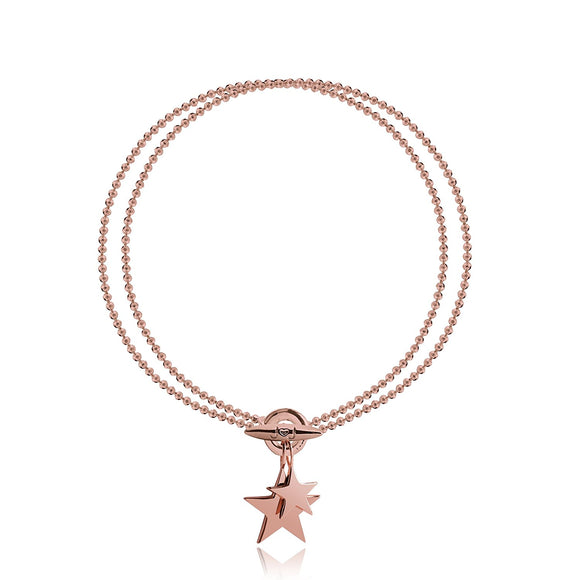 Joma Jewellery Twice as Nice Stars Bracelet Rose Gold Double Strand - Gifteasy Online