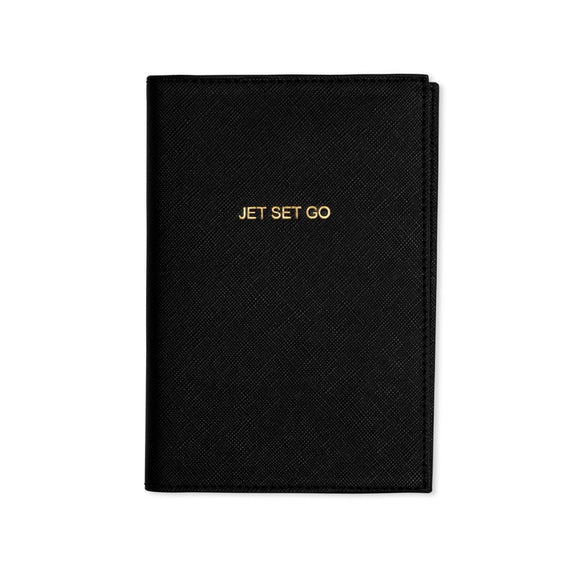 Katie Loxton Passport Cover - Jet Set Go (Black) - Gifteasy Online