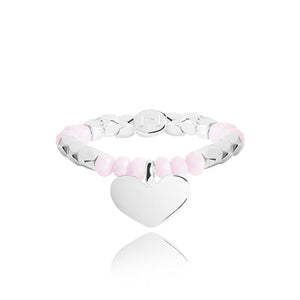 Joma Jewellery Harlow Silver Ring with Pale Pink Beads - Gifteasy Online