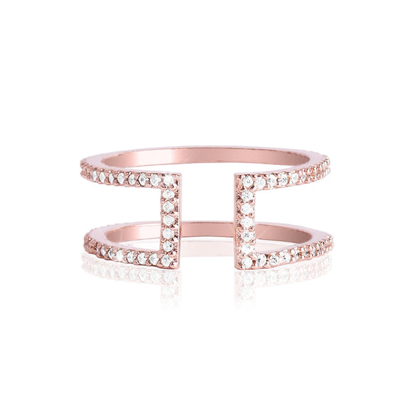 Joma Jewellery  Adjustable Wonder Rose Gold Ring pretty with tiny crystals - Gifteasy Online