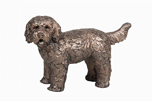 Frith Sculptures Cold Cast Bronze Button Labradoodle Dog - Gifteasy Online
