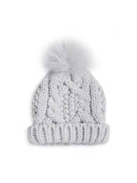 Katie Loxton CABLE KNIT BABY BOBBLE HAT - Grey- 15x16cm - Gifteasy Online