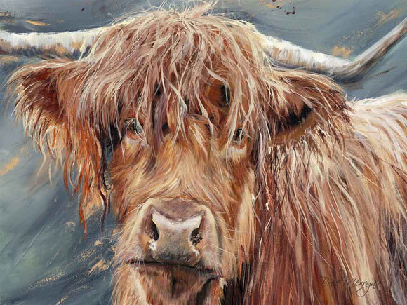 Bree Merryn Canvas Cuties Bonny Highland Cattle Canvas 15cm x 20cm - Gifteasy Online