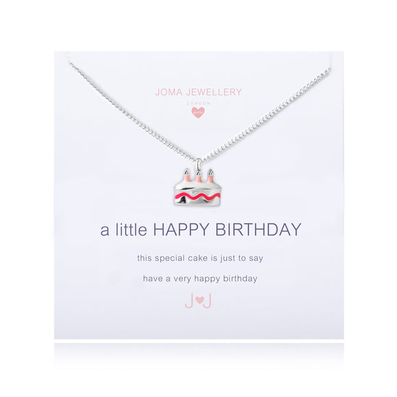 A Little Happy Birthday Necklace with Pink Cake - Girls By Joma Jewellery - Gifteasy Online