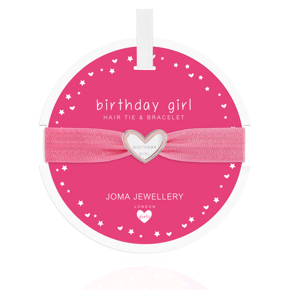 Joma Jewellery Heart Hair Tie Birthday Girl Pink - Gifteasy Online