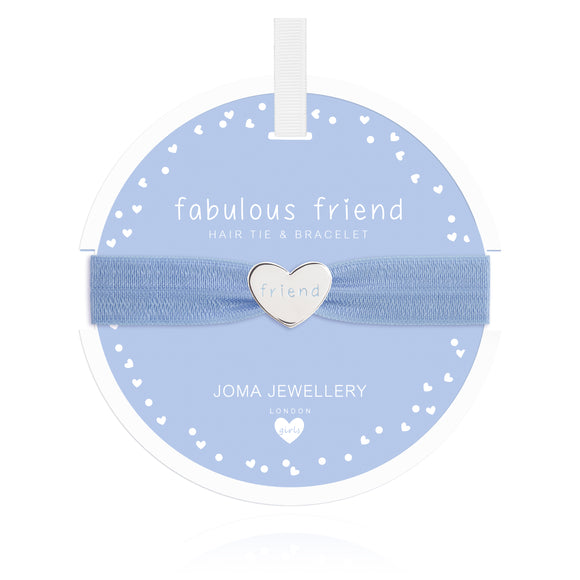 Joma Jewellery Heart Hair Tie Fabulous Friend Blue - Gifteasy Online