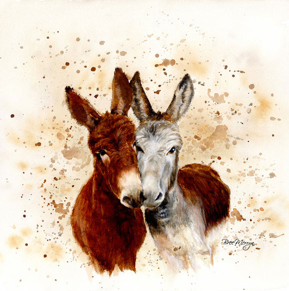 Bree Merryn  Box Canvas Print Colourful Jack & Diane Donkey 40cm x 40cm Boxed - Gifteasy Online