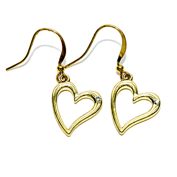 Life Charms Gold Heart Hook Earrings - Gifteasy Online