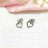 Life Charms Classic Small Open Heart Stud Earrings - Gifteasy Online