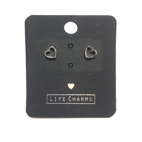 Life Charms Classic Small Open Heart Stud Earrings - Gifteasy Online