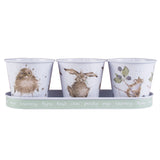 Wrendale Floral Herb Pots with Tray - Gifteasy Online