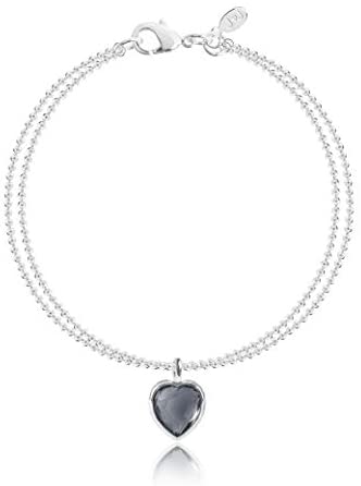 Joma Jewellery - Hannah Bracelet - Silver with Smokey Cut Crystal Heart - Gifteasy Online
