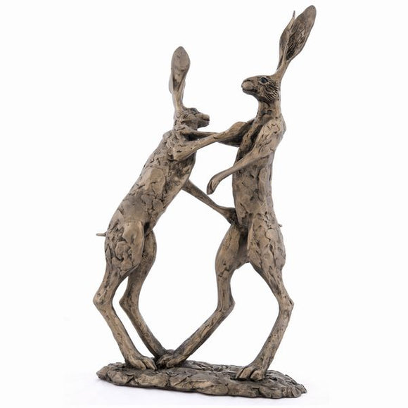 Frith Sculpture Hannah and Hamish Boxing Bronze Hare Statue by Paul Jenkins - Gifteasy Online