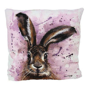 Luxury Horatio Hare Cushion 43cm x 43cm Fibre Filled Beige Backing - Gifteasy Online