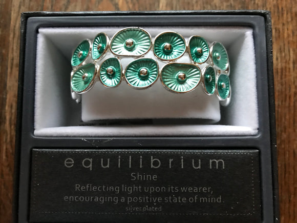 Equilibrium Silver Plated Aqua Mini Sunburst Bracelet - Gifteasy Online