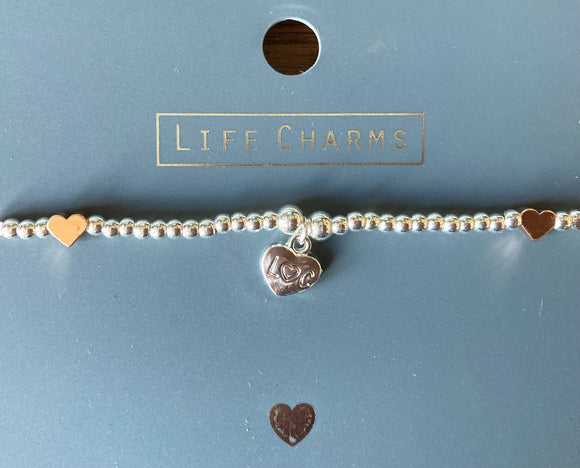 Life Charms St Tropez Silver Heart Bracelet