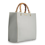 Katie Loxton HANDBAG - AMELIE BAMBOO - handbag with bamboo handle - grey - 30.5x31x13cm - Gifteasy Online