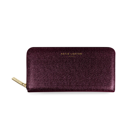 Katie Loxton ALEXA PURSE large coin/card purse - burgundy shimmer - 10x20x2.5cm - Gifteasy Online