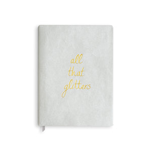 Katie Loxton LARGE NOTEBOOK - ALL THAT GLITTERS - shimmering silver - 23.5x17.5cm - Gifteasy Online