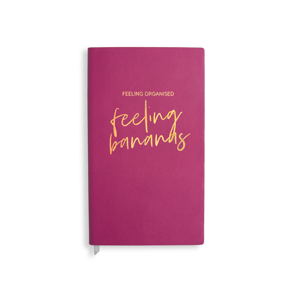 Katie Loxton DATES NOTEBOOK - FEELING ORGANISED/FEELING BANANAS - fuchsia - 11.5x20.5cm - Gifteasy Online