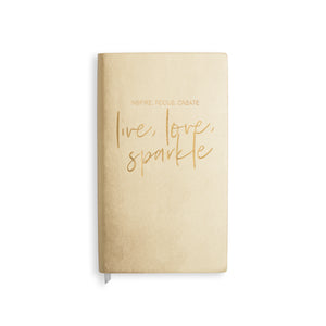 Katie Loxton DATES NOTEBOOK - INSPIRE FOCUS CREATE/LIVE LOVE SPARKLE - metallic rose gold - 11.5x20.5cm - Gifteasy Online