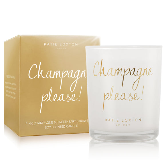 METALLIC CANDLE - CHAMPAGNE PLEASE - pink champagne and sweetheart strawberry - 160gr - Gifteasy Online