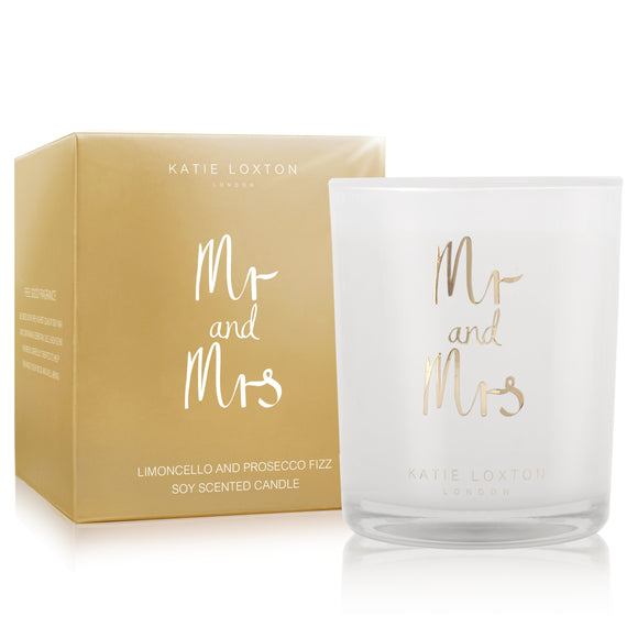 METALLIC CANDLE - MR AND MRS - limoncello and prosecco fizz - 160gr - Gifteasy Online