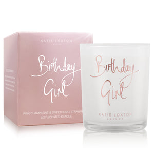METALLIC CANDLE - BIRTHDAY GIRL - pink champagne and sweetheart strawberry - 160gr - Gifteasy Online