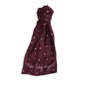 SENTIMENT SCARF - MAKE TODAY MAGICAL - burgundy - 184x86cm - Gifteasy Online