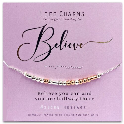 Life Charms Secret Message Believe Bracelet - Gifteasy Online