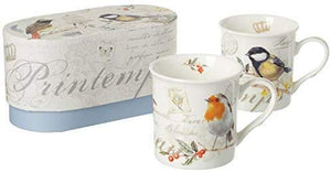 Stow Green A Pair of Song Bird Porcelain Mugs - Gifteasy Online