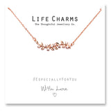 Life Charms Pretty Rose Gold Crystal CZ Leaves Necklace - Gifteasy Online