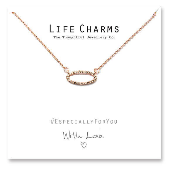 Life Charms Rose Gold CZ Eternity Necklace … - Gifteasy Online
