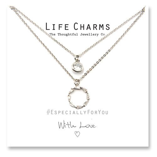 Life Charms EFY 2 Layer CZ Forever Circle Necklace - Gifteasy Online