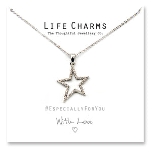 Life Charms Beautiful CZ Crystal Star Necklace - Gifteasy Online