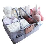 Edelweizz Sustainable Grey Felt Baby Nappy Caddy Bag and Nappy Storage Holder. Baby Travel Bag and Nursery Organiser - Gifteasy Online
