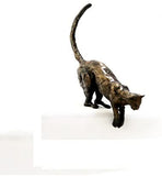 Solid Bronze Cat Jumping Off Shelf by Paul Jenkins - Gifteasy Online
